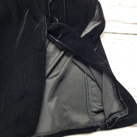 Rumored Runaway Midi Dress Black Velvet Large Underewire Bra Top Open Back Large - Picture 7 of 9